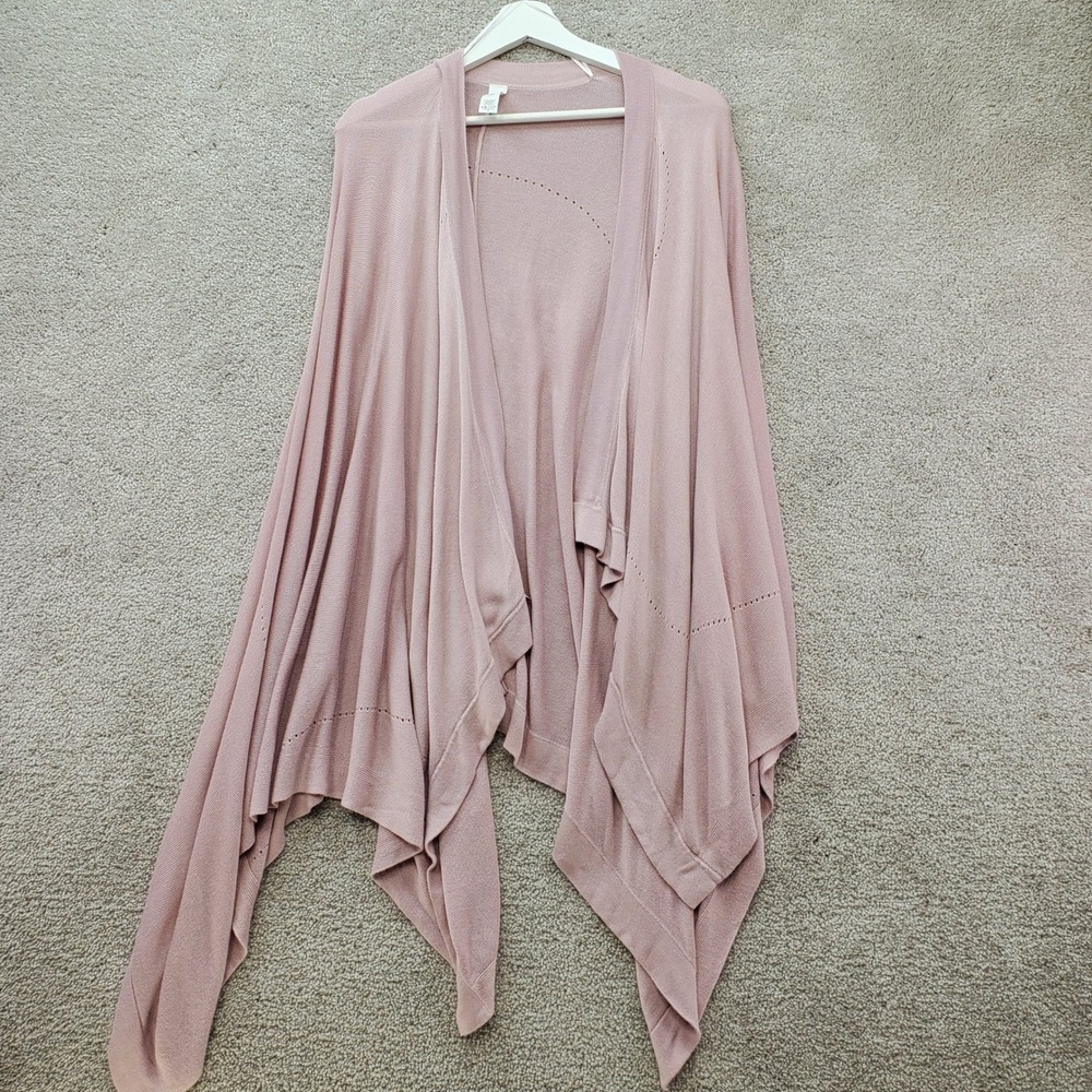 Lululemon Open Mind Cardigan Wrap Womens One Size Pink Silk Draped Open Front